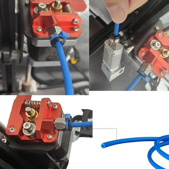 Alt view image 6 of 6 - 3D Printer Bowden Tube 2M, PTFE Tube Teflon Bowden Tubing with high Grade PC4-M6 & PC4-M10 Pneumatic Fittings,Tube Cutter, for 1.75mm Filament Ender 3/Ender 3 V2/Ender 3 Pro/CR 10 Series