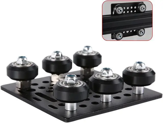 Main image of 1-Pack Assembled 2040 V Gantry Plate Kit with 6pcs V Solid POM Wheels Only Compatible with 2040 4040 Series V Slot Aluminum Extrusion Profiles Linear Rail 3D Printer CNC Machine