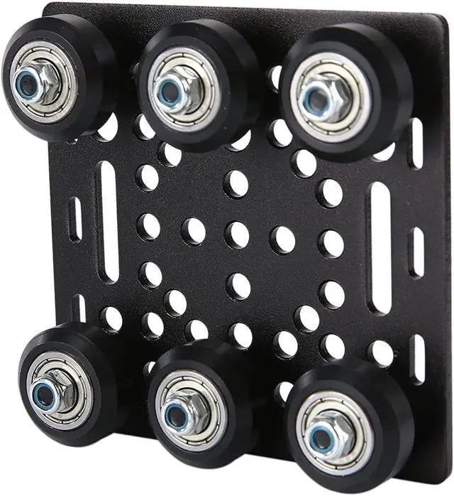 Alt view image 2 of 6 - 1-Pack Assembled 2040 V Gantry Plate Kit with 6pcs V Solid POM Wheels Only Compatible with 2040 4040 Series V Slot Aluminum Extrusion Profiles Linear Rail 3D Printer CNC Machine