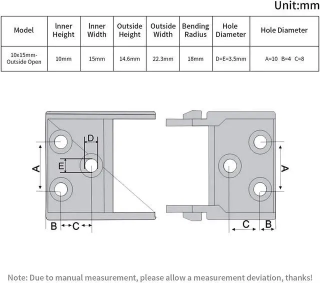 Alt view image 3 of 7 - FYSETC Drag Chain Cable Carrier 10x15mm - 39.3 inch R18 Black Plastic Flat Cable Chain: Small Radius Wire Chain Open Type with Extra 1 Pair End Connectors for CNC Router Mill 3D Printer DIY Part