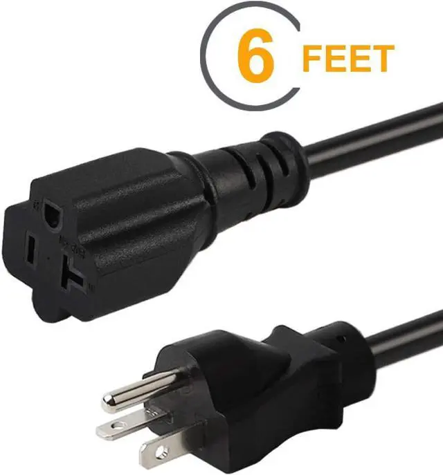 Alt view image 3 of 5 - 6Feet/1.83M Nema 5-20P Power Extension Cord, (UL CUL Listed) Heavy Duty 12AWG Nema 5-20P to 5-20R Extension Power Cable,20Amp T Blade Male to Female Cable