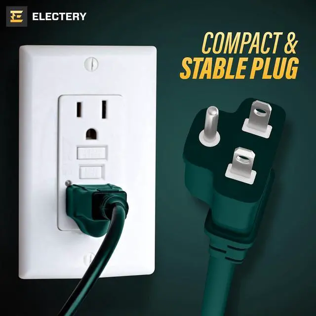 Alt view image 6 of 7 - Extension Cord Outdoor Multiple Plugs - 20 Ft Green Extension Outdoor Power Strip, 16/3 SJTW Waterproof Power Cable Indoor/Outdoor Multi Plug Outlet, ETL Listed
