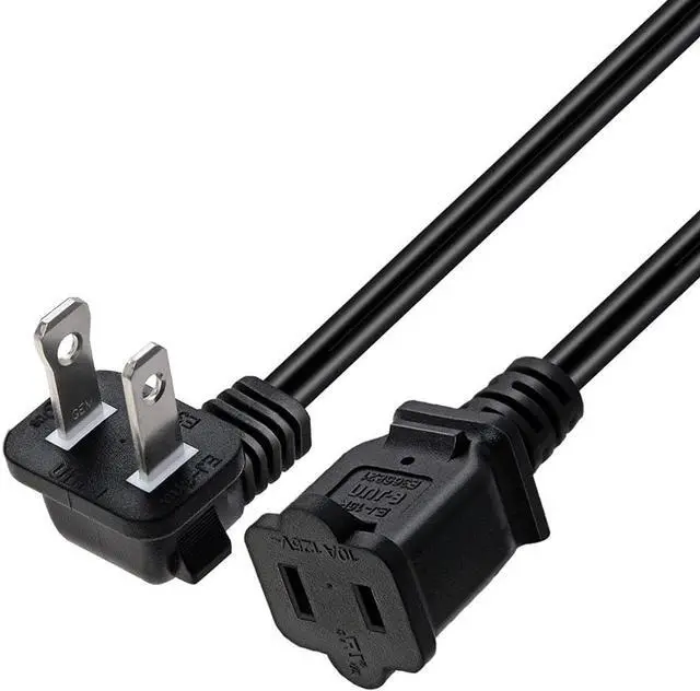 Main image of 90 Degree Angled 1.5M/4.9FT Nema 1-15P to 1-15R Extension Cable,Polarized US 2-Prong Male-Female Extension Power Cord (Polarized Elbow/1.5M)