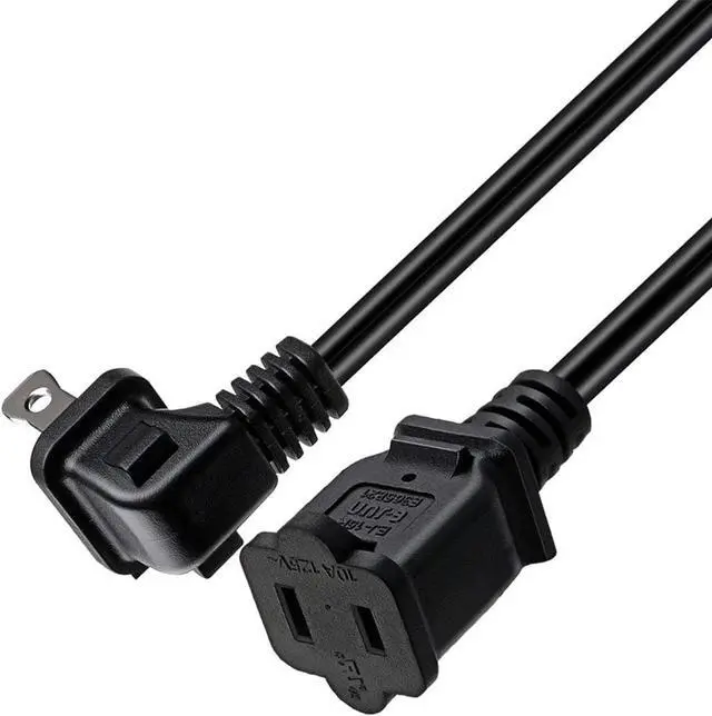 Alt view image 4 of 5 - 90 Degree Angled 1.5M/4.9FT Nema 1-15P to 1-15R Extension Cable,Polarized US 2-Prong Male-Female Extension Power Cord (Polarized Elbow/1.5M)