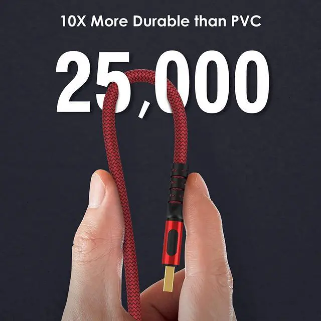 Alt view image 4 of 7 - VESA Certified DisplayPort 2.1 Cable 6.6ft, 16K DP 2.0 Cable Supports 80Gbps, 16K@60Hz, 8K@120Hz, 4K@240Hz/165Hz, 2K@360Hz HDR, HDCP2.2, 3D, ARC for TV, Gaming Monitor