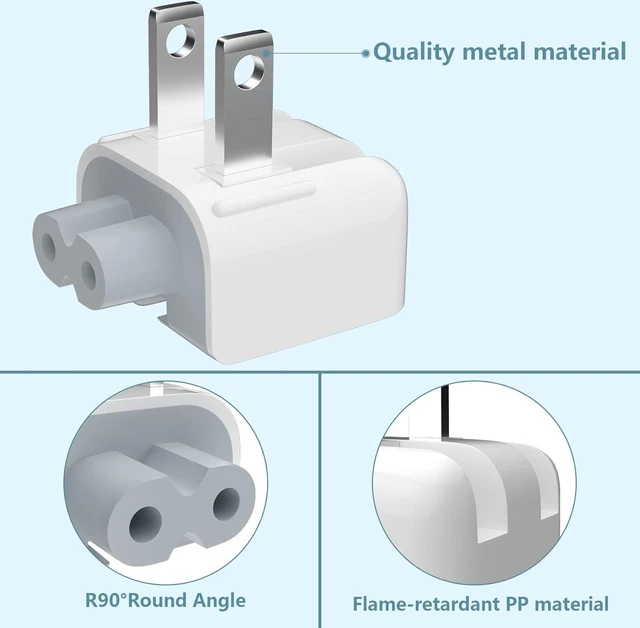 Alt view image 4 of 6 - AC Power Adapter US Wall Folding Plug Duck Head Charge Adapter US Standard Plug Duck Head for MacBook Pro/MacBook Air/Mac iBook/iPhone/iPod/etc