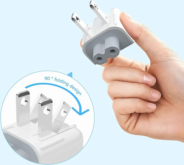 Alt view image 2 of 6 - AC Power Adapter US Wall Folding Plug Duck Head Charge Adapter US Standard Plug Duck Head for MacBook Pro/MacBook Air/Mac iBook/iPhone/iPod/etc