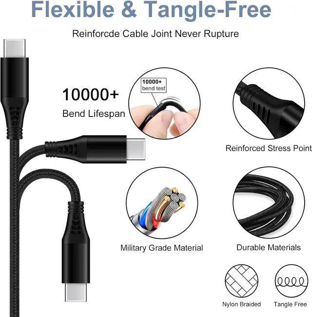 Alt view image 6 of 7 - Type C Charger Fast Charging Block for Moto G Power 2025 G Stylus 2024 G Pure G Play X50 Ultra for Motorola Edge 50 Pro Edge+ Razr 50/40 Ultra Pixel 8 7Pro 20W PD C Wall Charger Box 6FT USB C Cable