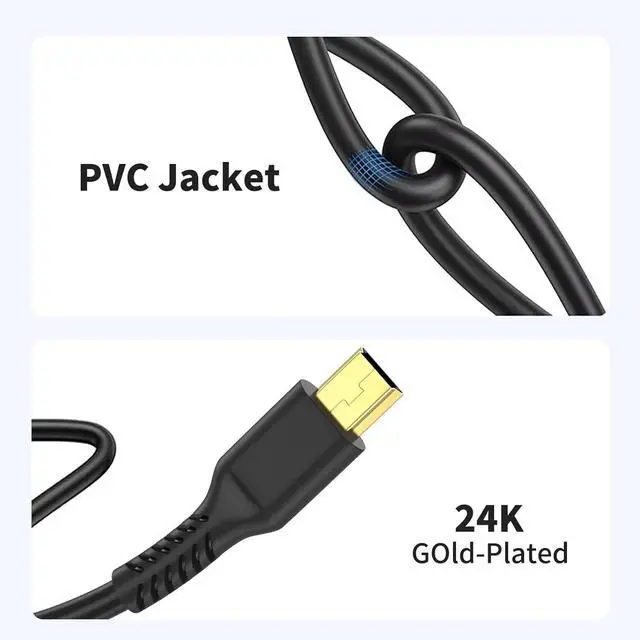Alt view image 5 of 6 - 6FT Mini USB Cable Standard USB 2.0 Type A Male to Mini B Male Charger Cord Compatible with PS3 Controller MP3 Player Camera Dash Cam Garmin GPS Hero 4/3+