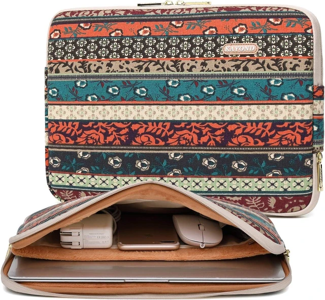 Main image of Kayond Canvas Water-Resistant 14 Inch Laptop Sleeve case for 14.1inch Notebook Compute (14-14.1 inch Red Bohemia)
