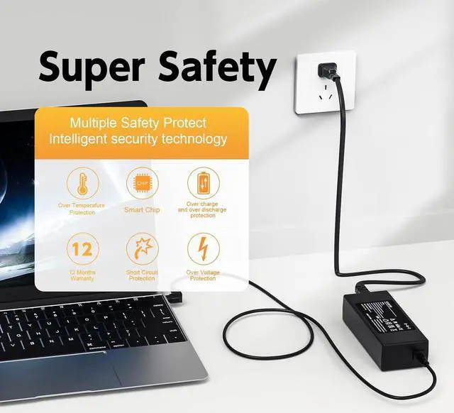 Alt view image 3 of 7 - 90W Laptop Charger Compatible with Toshiba Satellite C655 C655D C675 C850 C855 C855D C875 C50 C55 C55D C55DT C55T C75 C75D L50 L55 L55D L75 L305; Portege Z30 Z30T Z930 Z830 Power Supply Cord