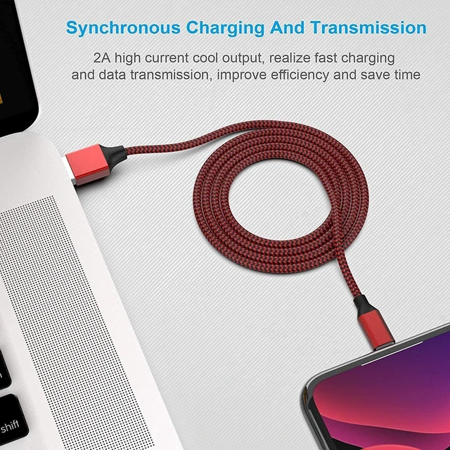 Alt view image 4 of 7 - MFi Certified 6Pack 3/3/6/6/6/10 FT iPhone Charger Lightning Cable