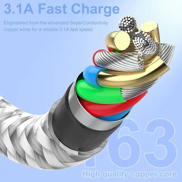 Alt view image 5 of 7 - iPhone Charger [Apple MFi Certified] 6 Pack Fast Charging USB Lightning Cable (3/3/6/6/6/10 ft) Phone Chargers Cord for 14 Pro/13 mini/13/12/11 Pro MAX/XR/XS/8/7/Plus/6S/SE/iPad