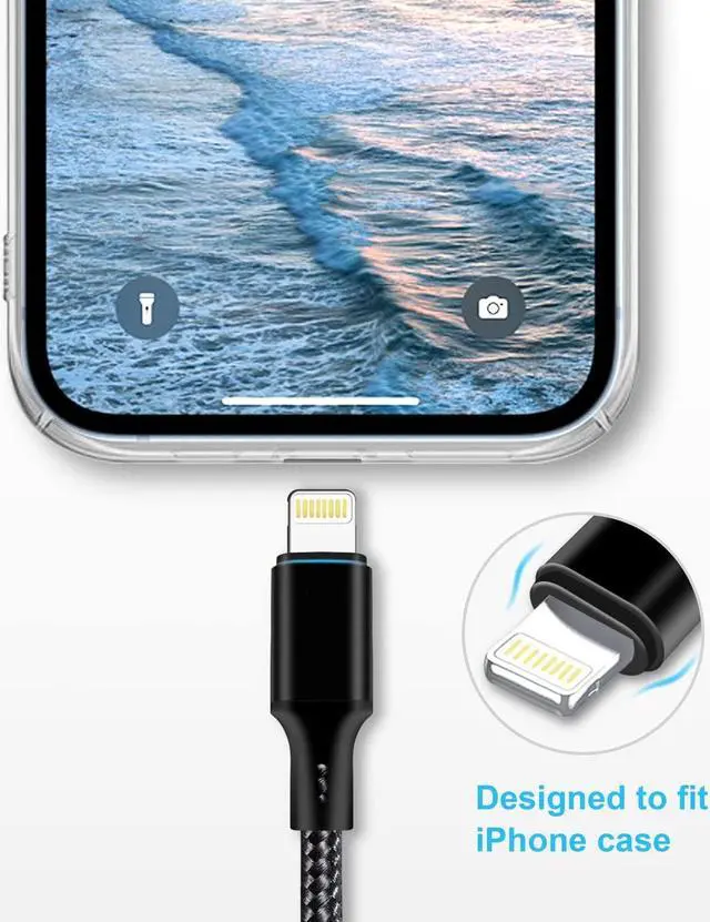 Alt view image 3 of 7 - USB C to Lightning Cable 5 Pack 3/3/6/6/10FT iPhone Charger  MFi Certified Power Delivery Fast Charging Cord Compatible with iPhone 14/13/12/11/XS/XR/X/8 - Black