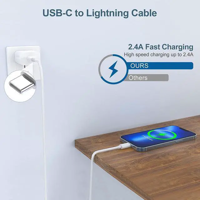 Alt view image 6 of 7 - USB C to Lightning Cable 4Pack 3FT Type C Charger Fast Charging Cord Compatible for  iPhone 14/14 Pro/14Pro Max/13/13 Pro/12/12 Pro/11/11 Pro/XR/XS/X/8/8 Plus/iPad MFi Certified