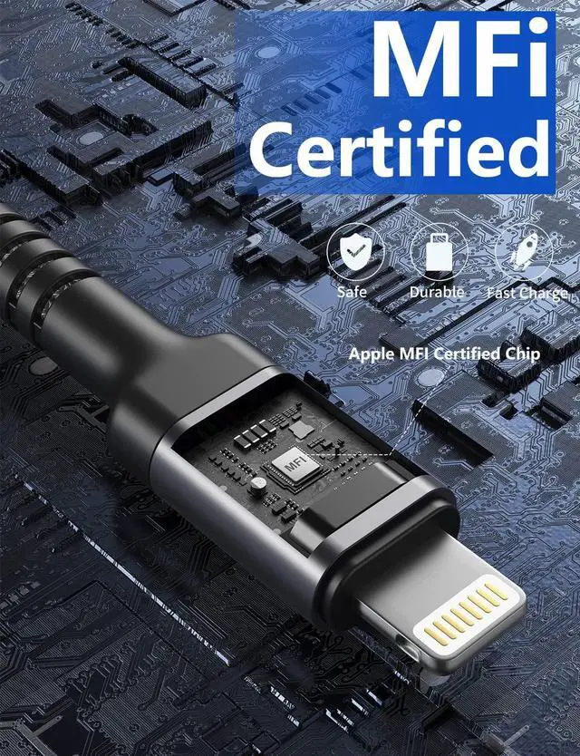 Alt view image 2 of 7 - Lightning Cable 3ft 2Pack [Apple MFi Certified] iPhone Charger Cable Nylon Braided Charging Cord Compatible with iPhone 14/13 / 12/11 / Pro Max/X/Xs Max/Xr /8 Plus/ 7 Plus/ 6S Plus / 6 Plus/iPad