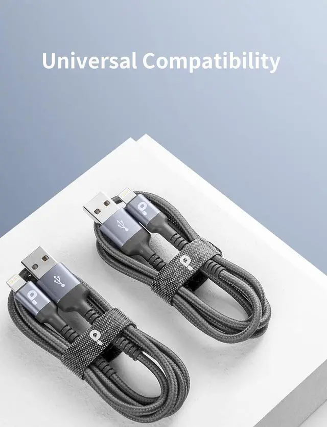 Alt view image 7 of 7 - Lightning Cable 3ft 2Pack [Apple MFi Certified] iPhone Charger Cable Nylon Braided Charging Cord Compatible with iPhone 14/13 / 12/11 / Pro Max/X/Xs Max/Xr /8 Plus/ 7 Plus/ 6S Plus / 6 Plus/iPad