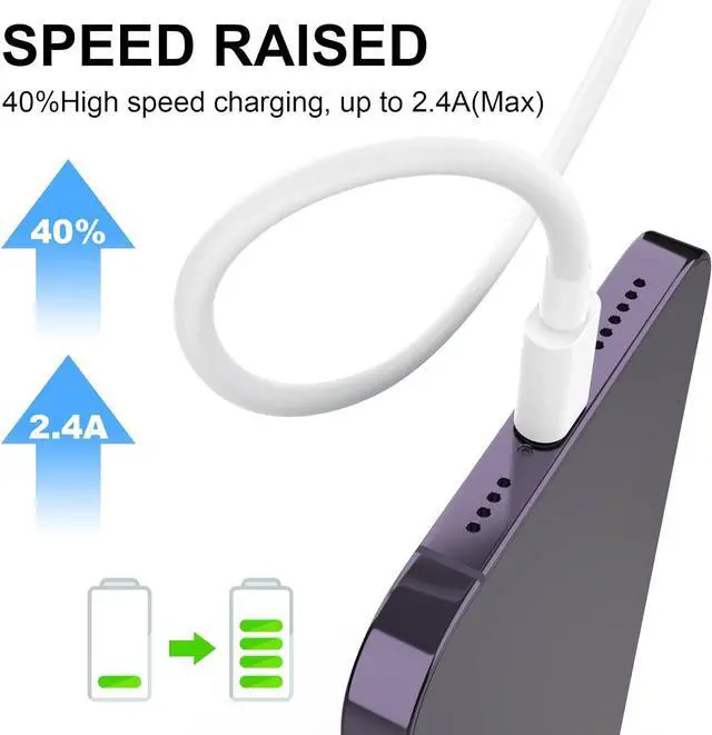 Alt view image 4 of 7 - 6Pack(3/3/6/6/6/9 FT) Original [Apple MFi Certified] iPhone Charger Fast Charging Lightning Cable iPhone Charger Cord Compatible iPhone 14/13/12/11 Pro Max/XS MAX/XR/XS/X/8/7 Plus iPad AirPods