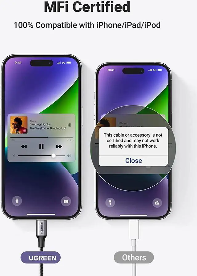 Alt view image 3 of 7 - Aux Cord for iPhone Aux to Lightning Cable for Car Adapter MFi Certified Lightning 3.5mm Headphone Male Audio Jack Compatible with iPhone 14 Pro Max/13 12 11 Pro Max/12 11 XR SE/8 Plus 3.3FT