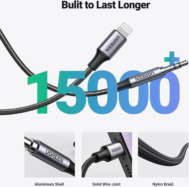 Alt view image 6 of 7 - Aux Cord for iPhone Aux to Lightning Cable for Car Adapter MFi Certified Lightning 3.5mm Headphone Male Audio Jack Compatible with iPhone 14 Pro Max/13 12 11 Pro Max/12 11 XR SE/8 Plus 3.3FT