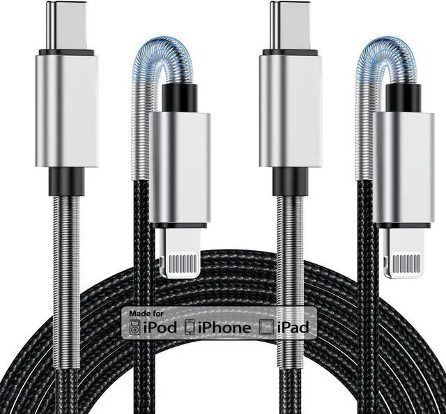Main image of 2Pack 10ft iPhone Fast Charger Cable [ MFi Certified] Long USB C to Lightning Cable 10 Foot High Fast 10 Feet  Charging Cord for  iPhone 14/14 Pro Max/13 Mini/12/11/XS/XR/8/7Plus iPad