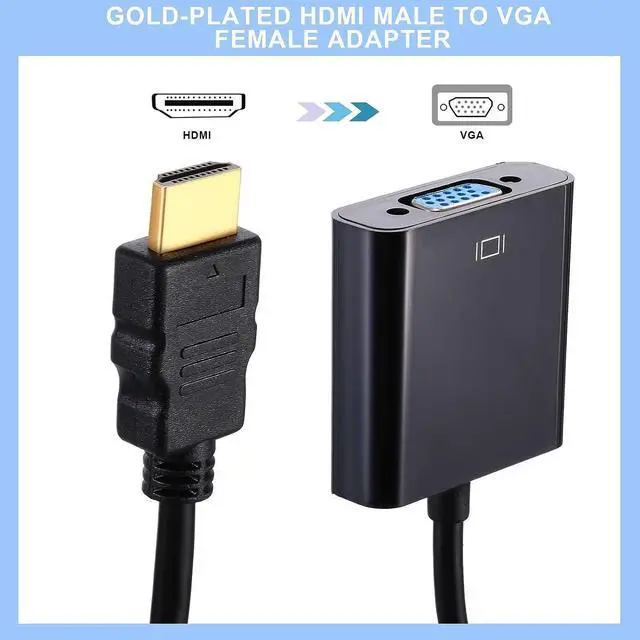 Alt view image 2 of 7 - 20 Pack HDMI to VGA Adapter Converter Bulk Gold Plated Black HDMI to VGA Cable (Male to Female) Compatible with Computer Desktop Laptop PC Monitor HDTV Roku Projector Xbox Raspberry Pi