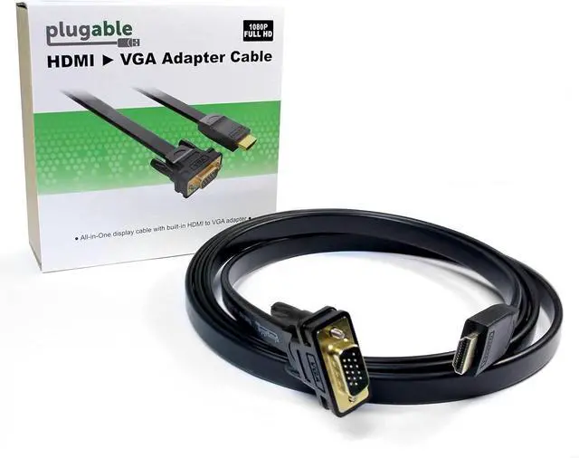 Alt view image 6 of 7 - HDMI to VGA Adapter Driverless 6 Foot (1.8 Meter) Converter Cable Supporting Up to 1920 x 1080 (60Hz)