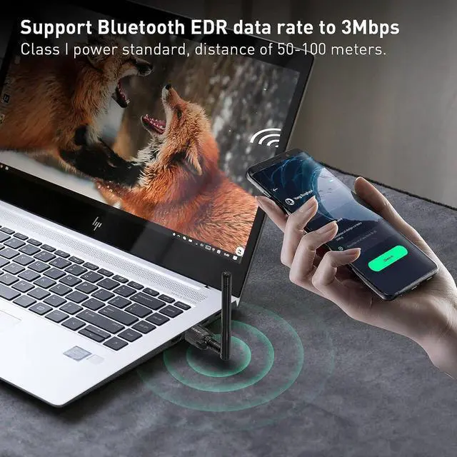 Alt view image 5 of 7 - EDUP Long Range Bluetooth Adapter for PC Bluetooth 5.0 USB High Gain for Desktop Laptop Bluetooth Dongle EDR Wireless Receiver Transfer for Mouse, Keyboard,Speakers,Windows 11/10/8/8.1/7