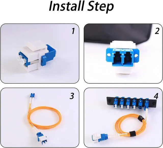Alt view image 5 of 7 - 6 Pack Duplex LC to LC F/F Coupler Keystone Jack Modular for Patch Panels and Wall Plates,Surface Mount Boxes, LC UPC Fiber Optic Adapter Compatible with SingleMode Multimode|1.25G/10GB OS1-2/OM1-3)