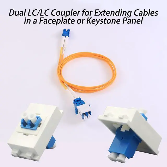 Alt view image 6 of 7 - 6 Pack Duplex LC to LC F/F Coupler Keystone Jack Modular for Patch Panels and Wall Plates,Surface Mount Boxes, LC UPC Fiber Optic Adapter Compatible with SingleMode Multimode|1.25G/10GB OS1-2/OM1-3)