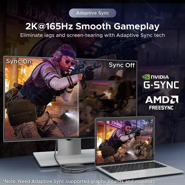 Alt view image 3 of 7 - Warrky USB C to DisplayPort Cable (4K@60Hz, 2K/1440P@165Hz), [Aluminum Shell, Gold-Plated Plug] Thunderbolt 3/4 to Display Port Cord Compatible with MacBook Pro/Air, iPad Pro, Surface, Galaxy -3.3ft