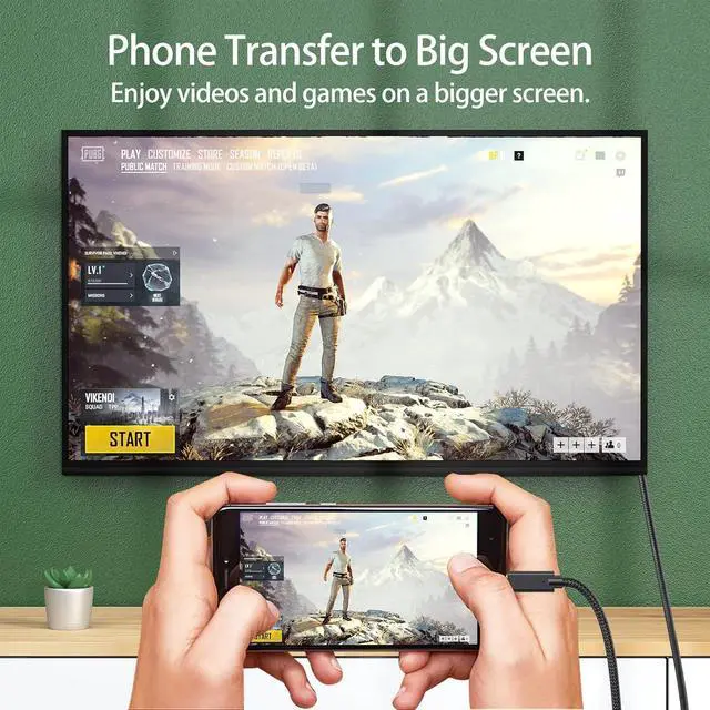 Alt view image 7 of 7 - USB C to DVI Cable 3 Feet, Type C to DVI (One-Directional) Cord Braided 1080P@60Hz for Monitor Laptop Computer Projector Phone and More