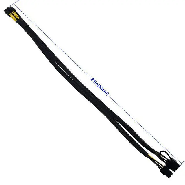 Alt view image 4 of 6 - GPU Power Cable for Dell Precision 5820 7820, 10 Pin to 8 Pin(6+2) 6 Pin PCIe GPU Power Adapter Sleeved 21-inch (53cm)