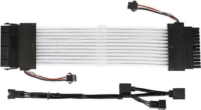 Alt view image 5 of 7 - 24Pin ATX Motherboard RGB Extension Power Supply Cable for PC Case DIY Computer Cord Custom Build Gaming Case Modding