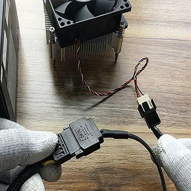 Alt view image 2 of 2 - BUCIER 4Pcs SATA Power Splitter Y Cable 1 to 1 15 Pin Male SATA to Sleeved 3 Pin/4 Pin PMW 12V PC Case Fan Power Supply SATA Connector Cable for Computer Cooler Cooling Fan Extension Adapter Cable