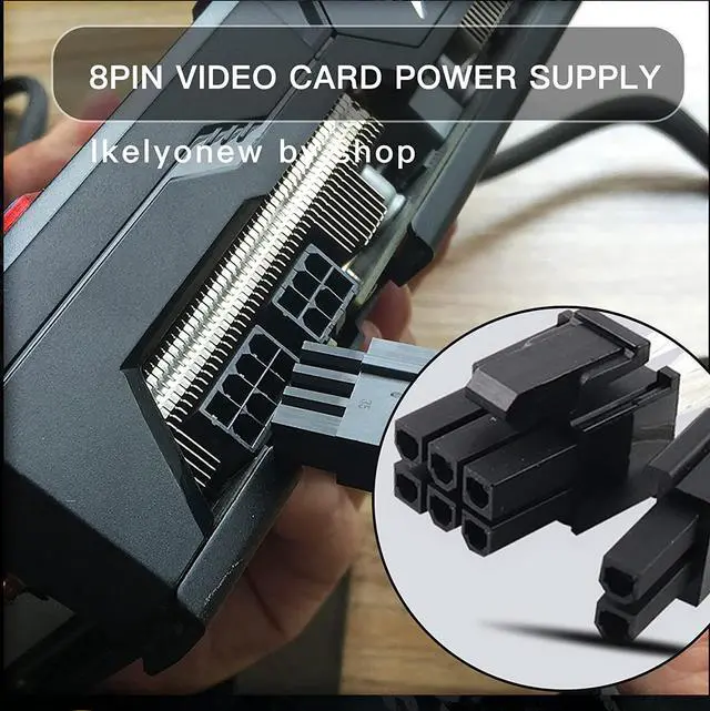 Alt view image 5 of 7 - 2Pcs Pcie Gpu Power Extension Cable Splitter Adapter Sleeved 8 Pin to 6 pin Dual Standard Female Male Braided Cables(lkelynewy)