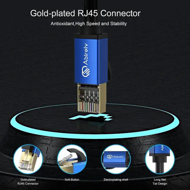 Alt view image 3 of 6 - Cat7 Ethernet Cable 100ft, Cat7 Outdoor Cable Triple Shielding SSTP 10Gbps 600MHz Ethernet Patch Cable for Modem Router LAN RJ45, UV/Water Proof, Direct Burial, PE Jacket