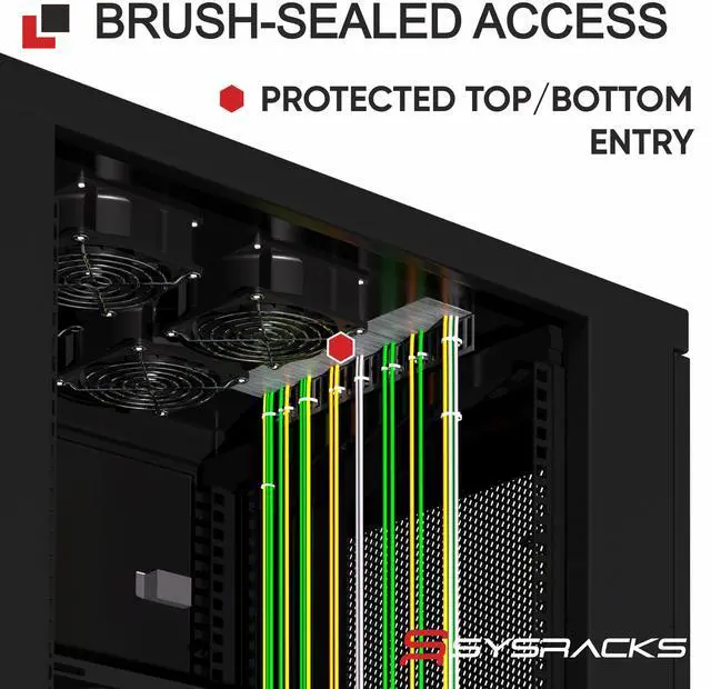 Alt view image 6 of 8 - Sysracks 37U Floor Standing Server Rack Cabinet, 24-Inch Deep, for 19-Inch EIA-310 Equipment, Mesh Doors and Thermostat