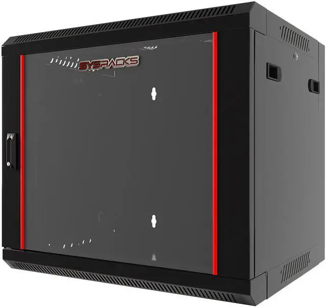 Main image of Sysracks 9U Wall Mount Server Rack Cabinet, 18-Inch Deep, for 19-Inch Equipment, Glass Door