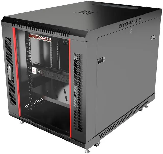 Main image of Sysracks 12U Network Rack Cabinet, 35-Inch Deep, for 19-Inch IT Equipment, PDU, Cooling Fan and Lockable Panels