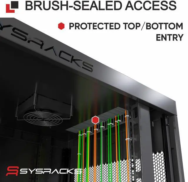 Alt view image 5 of 7 - Sysracks 15U Server Rack Cabinet, 35-Inch Deep, Deployment-Ready for 19-Inch Infrastructure, PDU, Fan and Shelf