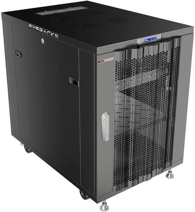Main image of Sysracks 18U Floor Standing Server Rack Cabinet, 39-Inch Deep, for 19-Inch EIA-310 Equipment, Mesh Doors, Fans and PDU