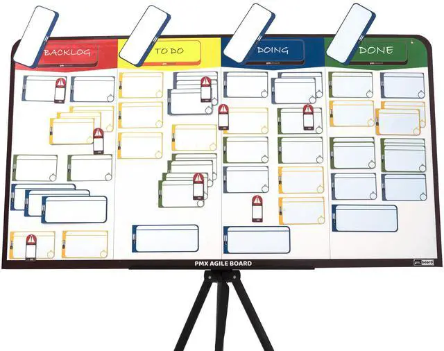 Alt view image 3 of 7 - Agile Management Full Combo Set, Scrum Board, Kanban Board, Lean, Chore. Agile Management Board & Magnetic Cards Set for Office, Home, School. 156 Pieces Agile Magnetic Cards Set and a Magnetic Board