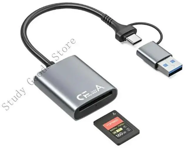 Alt view image 3 of 4 - Aluminum CFast2.0 Card Reader USB Type C For DSLR Cameras Computers Laptops
