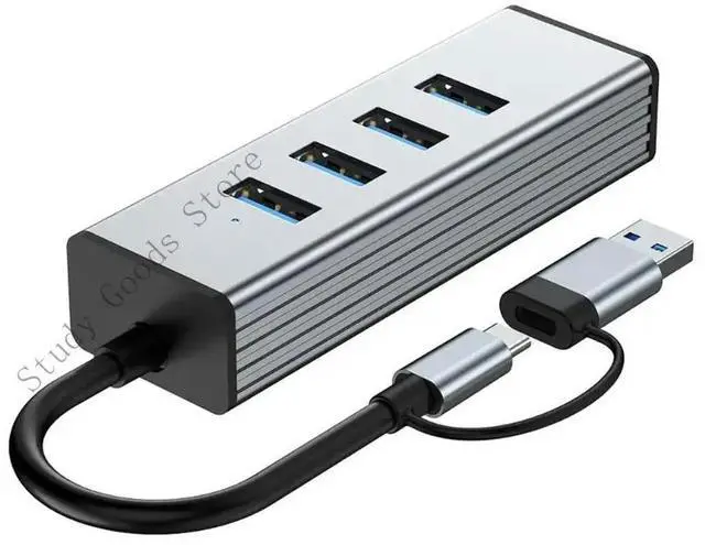 Main image of 4 Port USB3.0 Hub Adapter 10Gbps Data Transfer with Long Cable for Smartphones Tablets Laptops Efficient USB Splitter