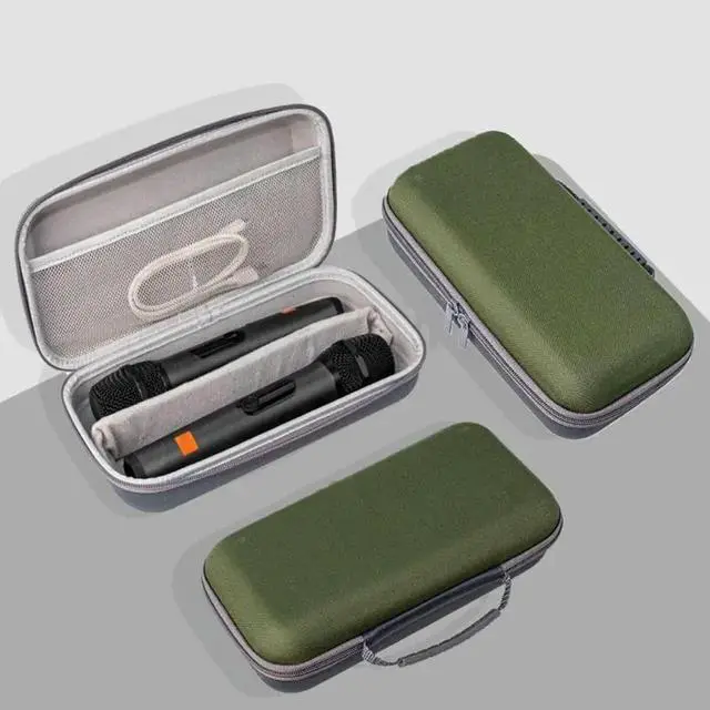 Alt view image 2 of 2 - Shockproof Microphone Case Protections Box With Handle Straps And Double Zippers Design For Easy Access And Organization