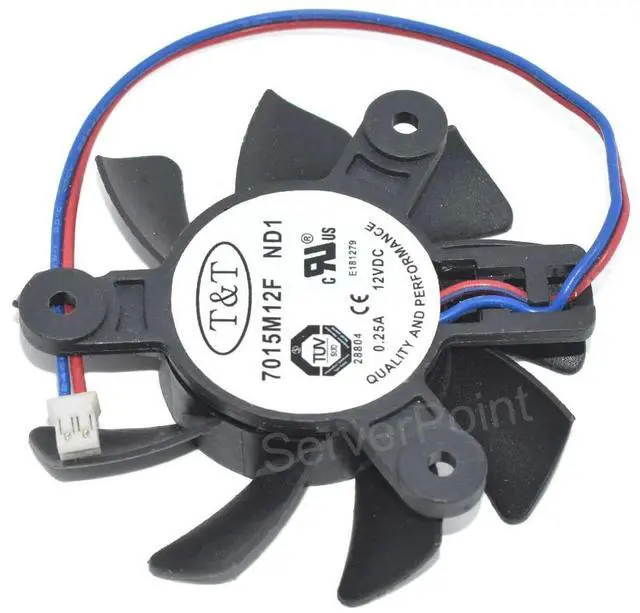 Alt view image 4 of 4 - 7015M12F ND1 DC12V 0.25A 2Wire 2Pin Graphics Video Card VGA Cooling Fan Fan Diameter 65mm Hole Spacing 47*47*47mm