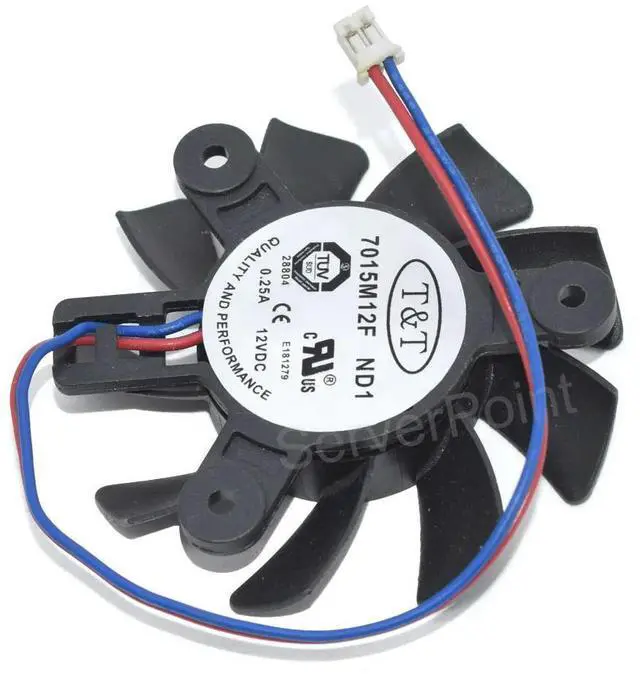 Alt view image 3 of 4 - 7015M12F ND1 DC12V 0.25A 2Wire 2Pin Graphics Video Card VGA Cooling Fan Fan Diameter 65mm Hole Spacing 47*47*47mm