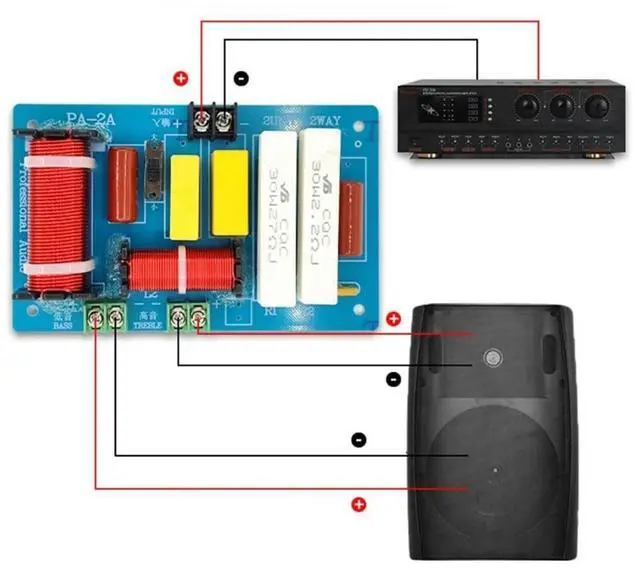 Alt view image 4 of 4 - PA-2A 450W 2 WaySpeaker Frequency Divider Tweeter Bass Crossover Filter Speaker Amplifier Home Sound Theater