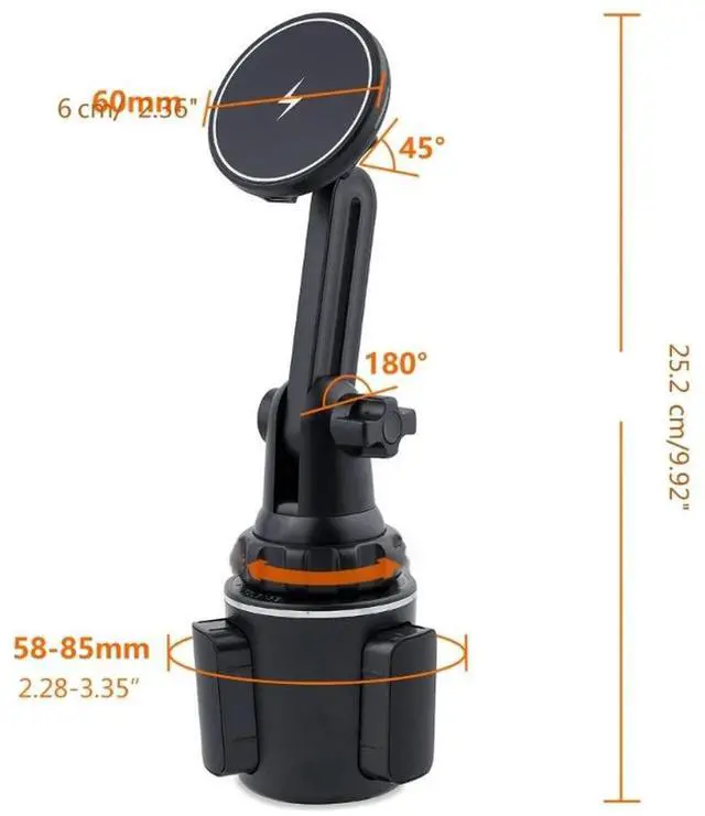 Alt view image 4 of 4 - for MagSafe Car Mount Charger,Cup Holder Phone Mount for Car 15WWireless Car Charger for IOS Phone 12/13/14
